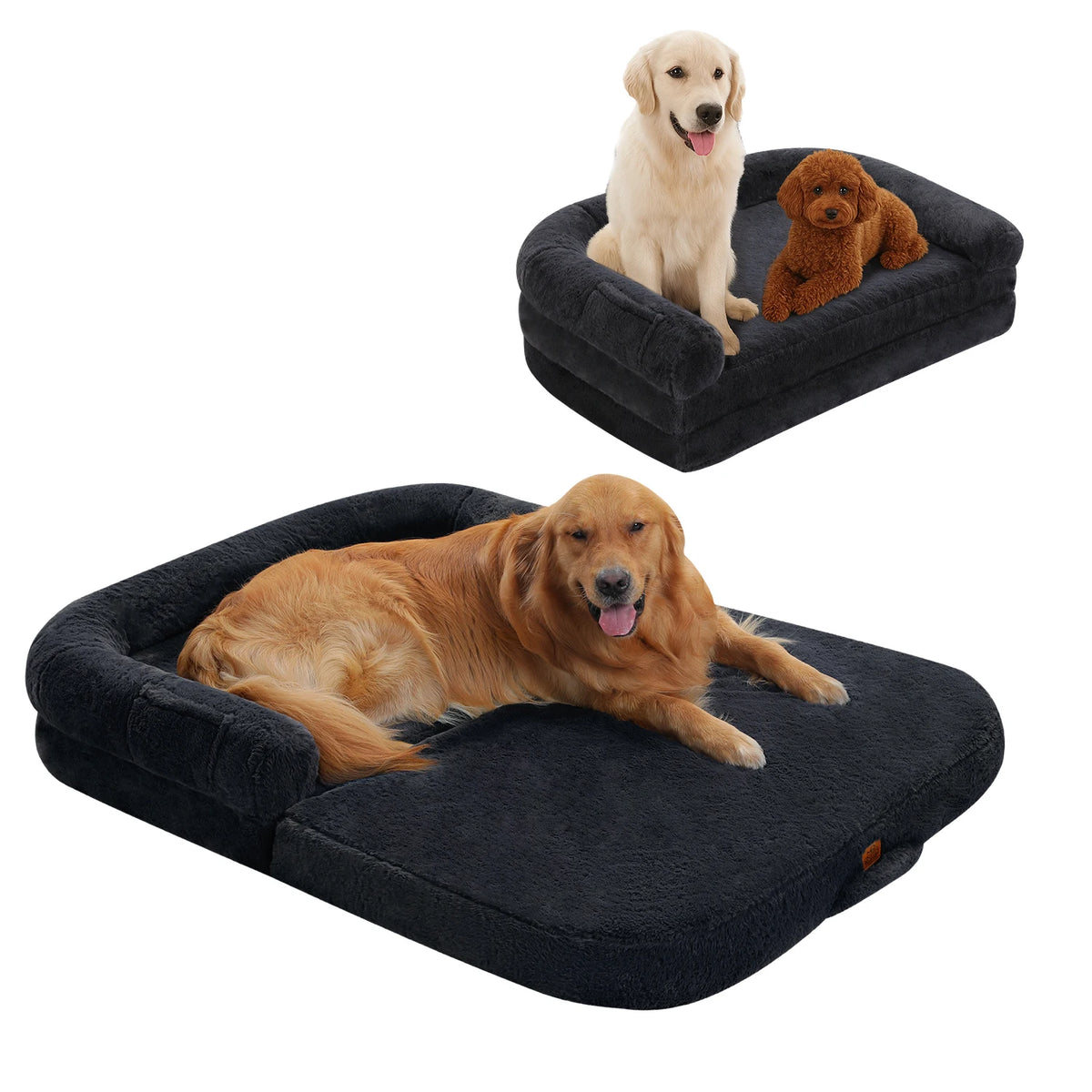 PAWZ Road Foldable Plush Dog Bed With Non Slip Base