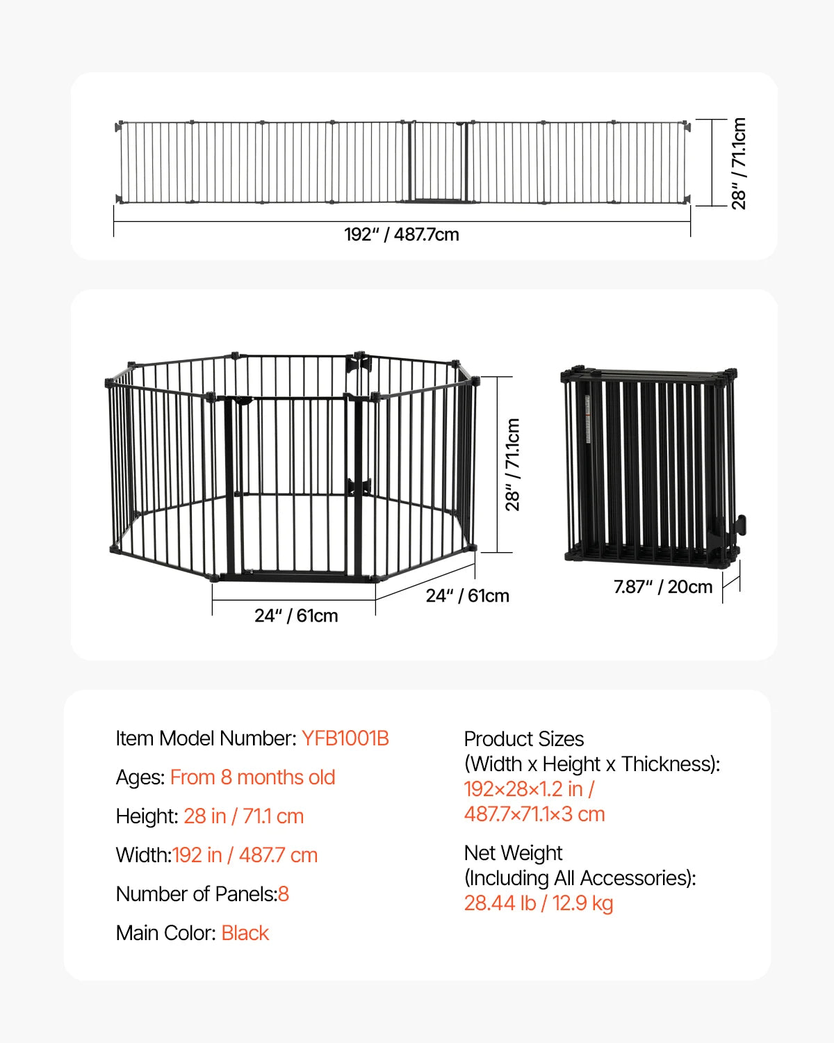 SucceBuy Pressure Mount Baby And Dog Gate
