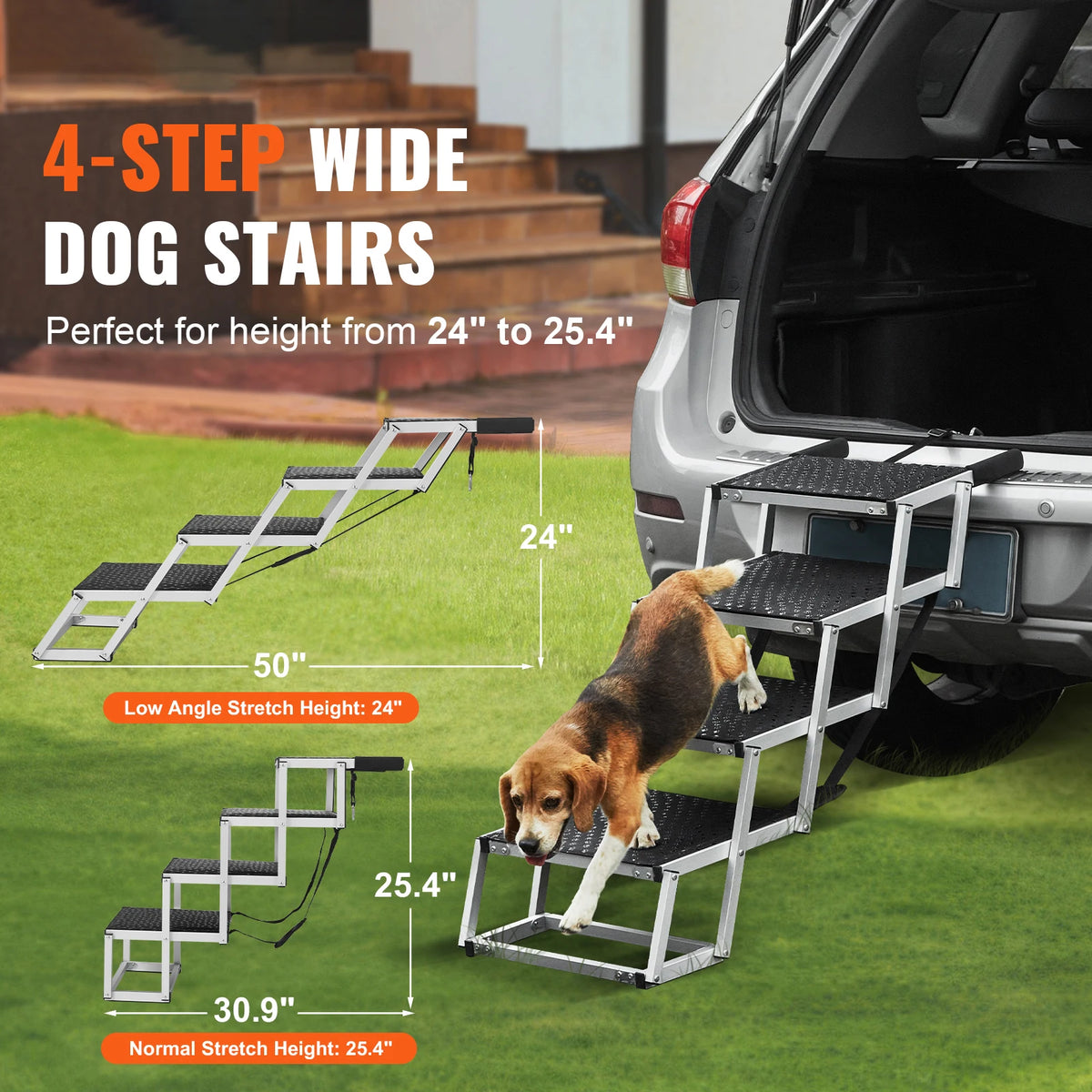 SucceBuy Folding Dog Car Steps For Pets