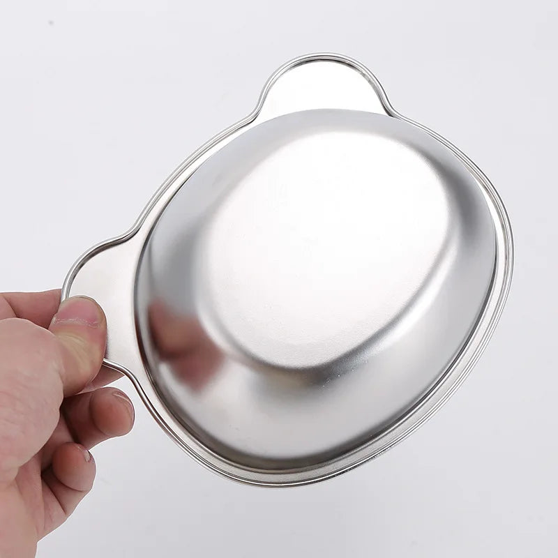 Booteely Tilted Stainless Steel Cat Food Bowl