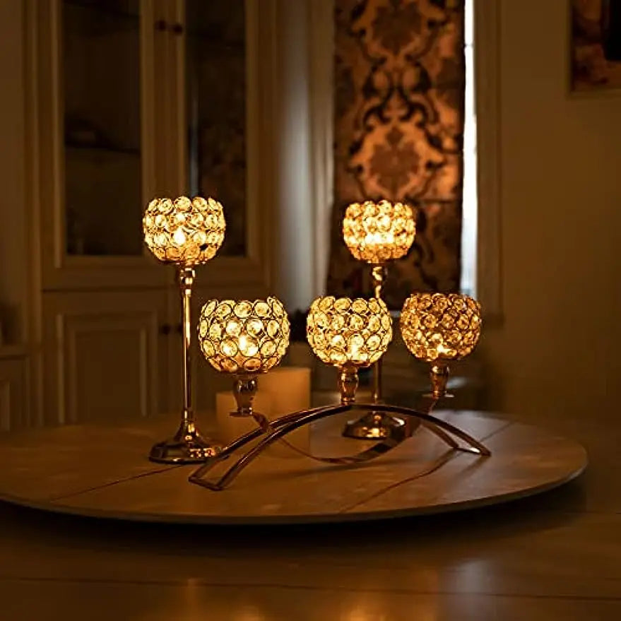 Vincigant 3 Arm Metal Tealight Candle Holder Stand