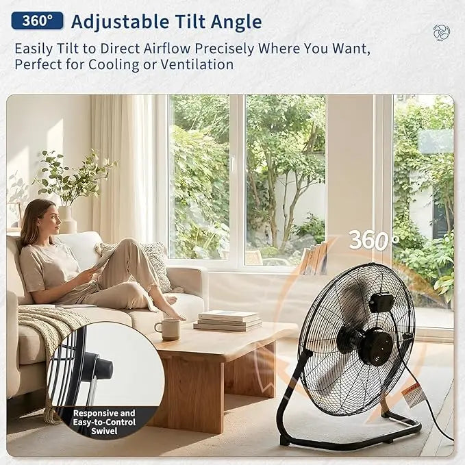 Acekool Heavy Duty High Velocity Industrial Floor Fan