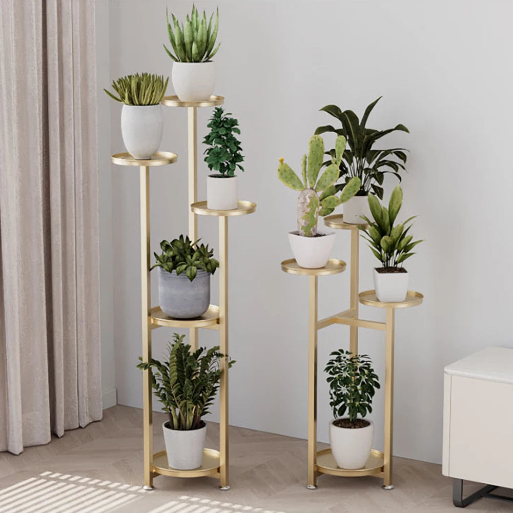 Tiered Plant Stand Indoor, Multi-Layer Metal Corner Planter Stands with Anti-slip Feet Tall Planter Holder Shelf for Home Office