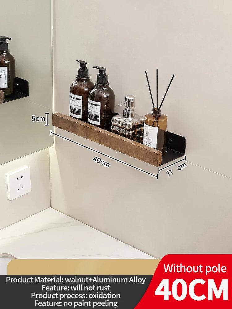 YUNJIEYA Aluminum Wall Mounted Bathroom Storage Shelf