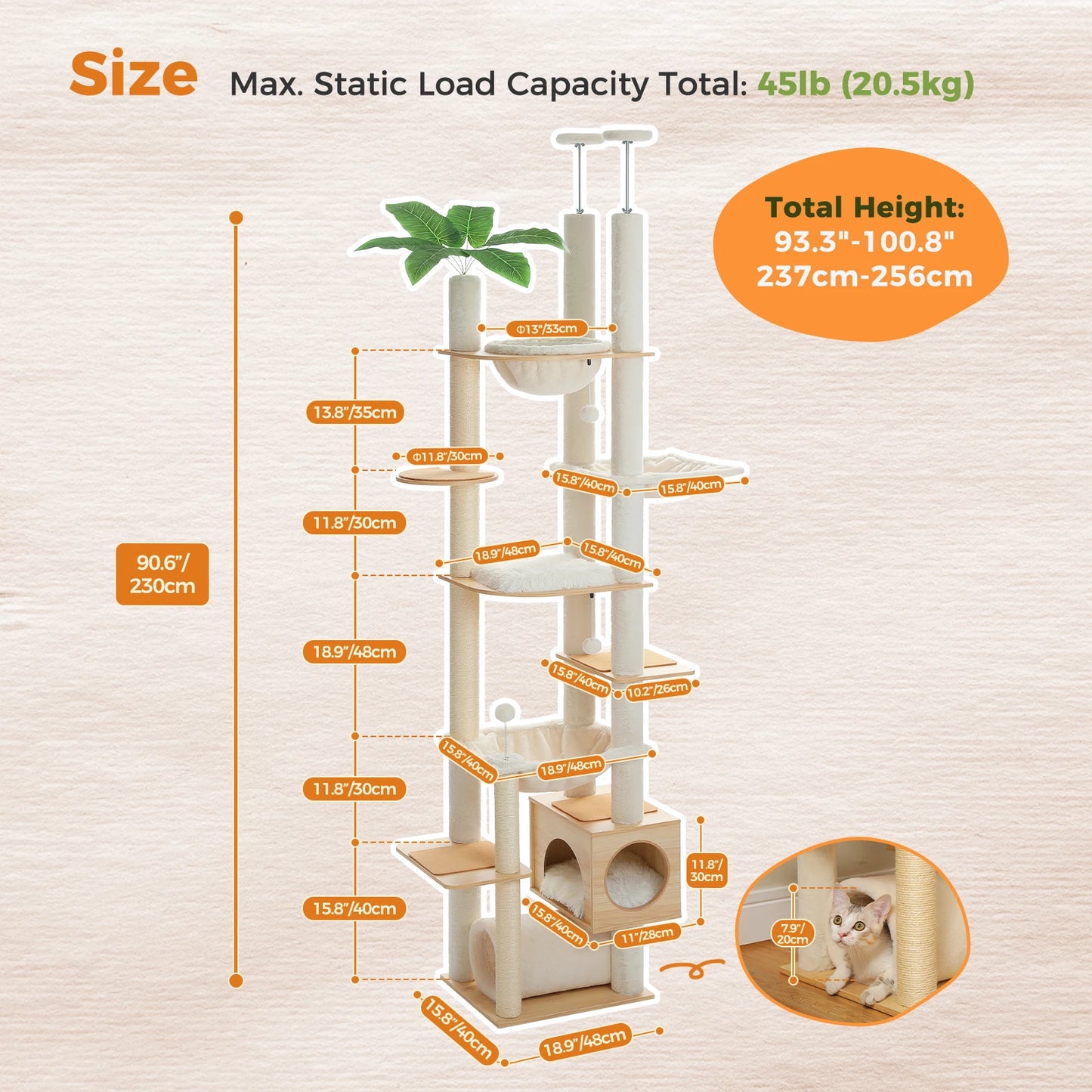 Pawz Road Height Adjustable Wooden Cat Tree