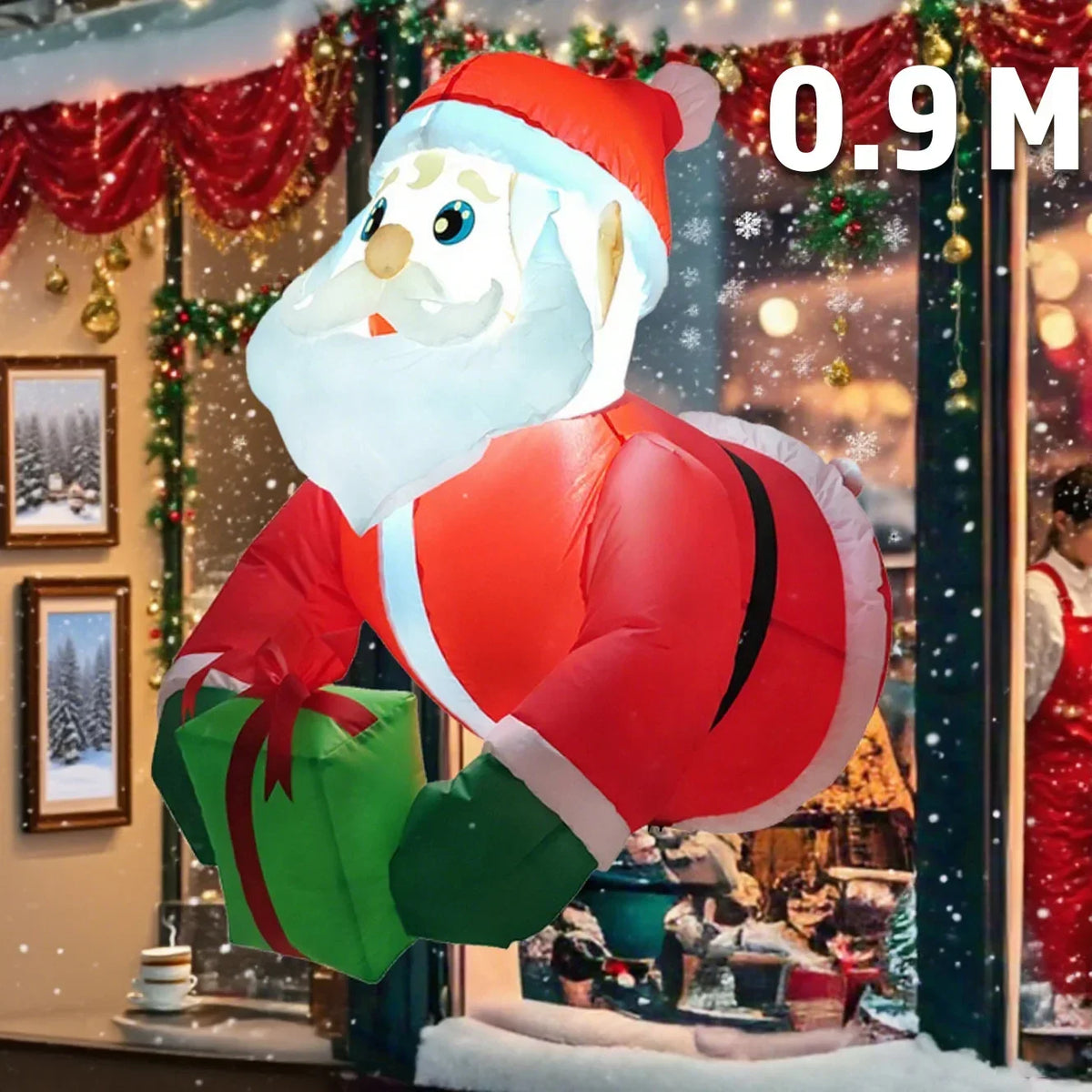 AlliLit LED Christmas Gingerbread Man Inflatable Decor