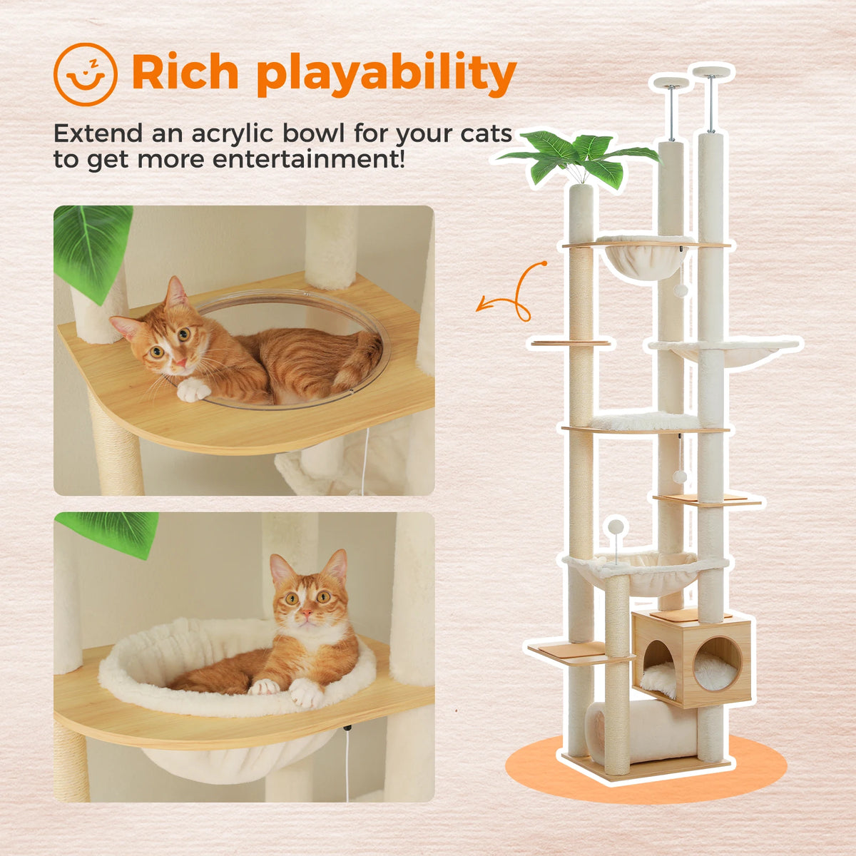 Pawz Road Height Adjustable Wooden Cat Tree