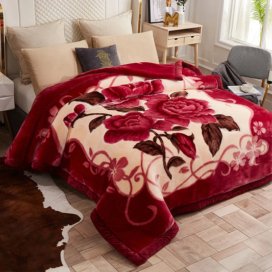 KDV Luxury Double Layer Raschel Plush Blanket