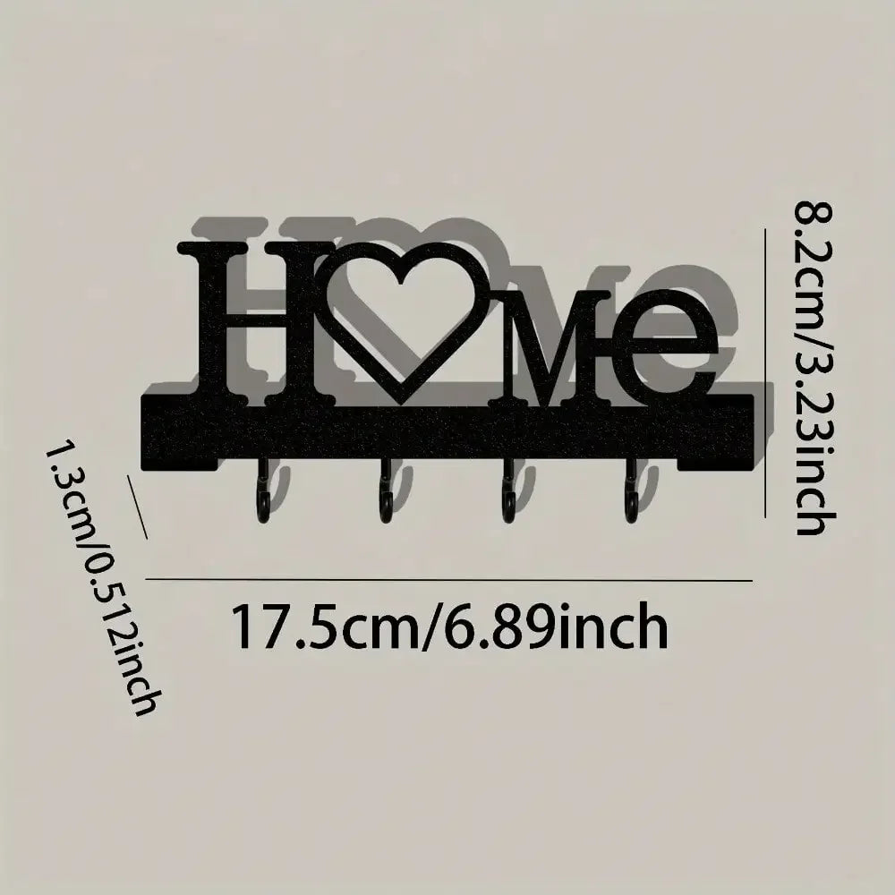 Heart Shape Key Holder Wall Mounted Organizer With Hooks