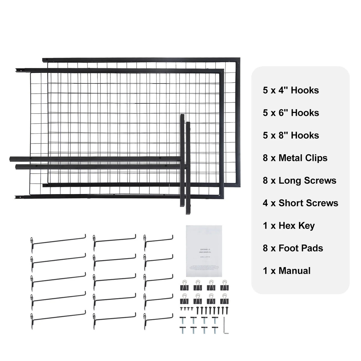 SucceBuy Grid Wall Panels Double Sided Display Rack