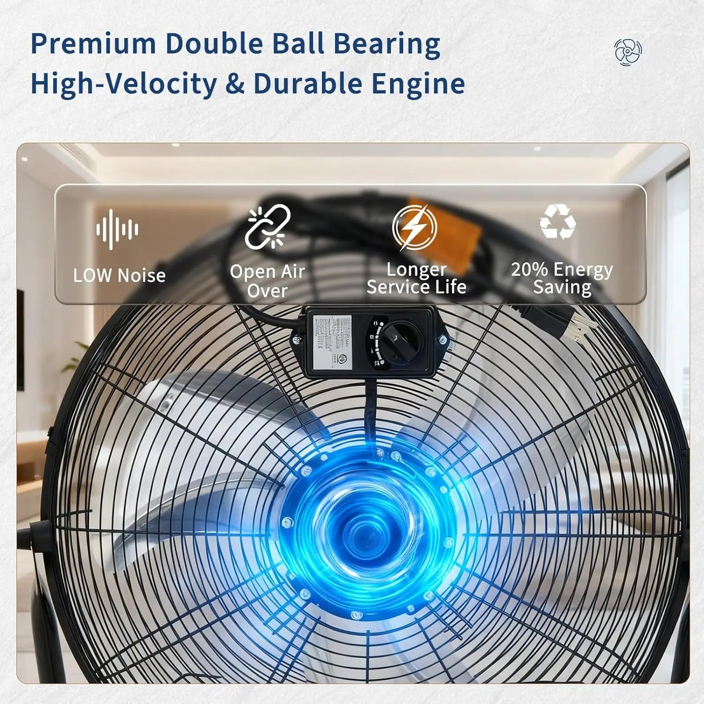 Acekool Heavy Duty High Velocity Industrial Floor Fan