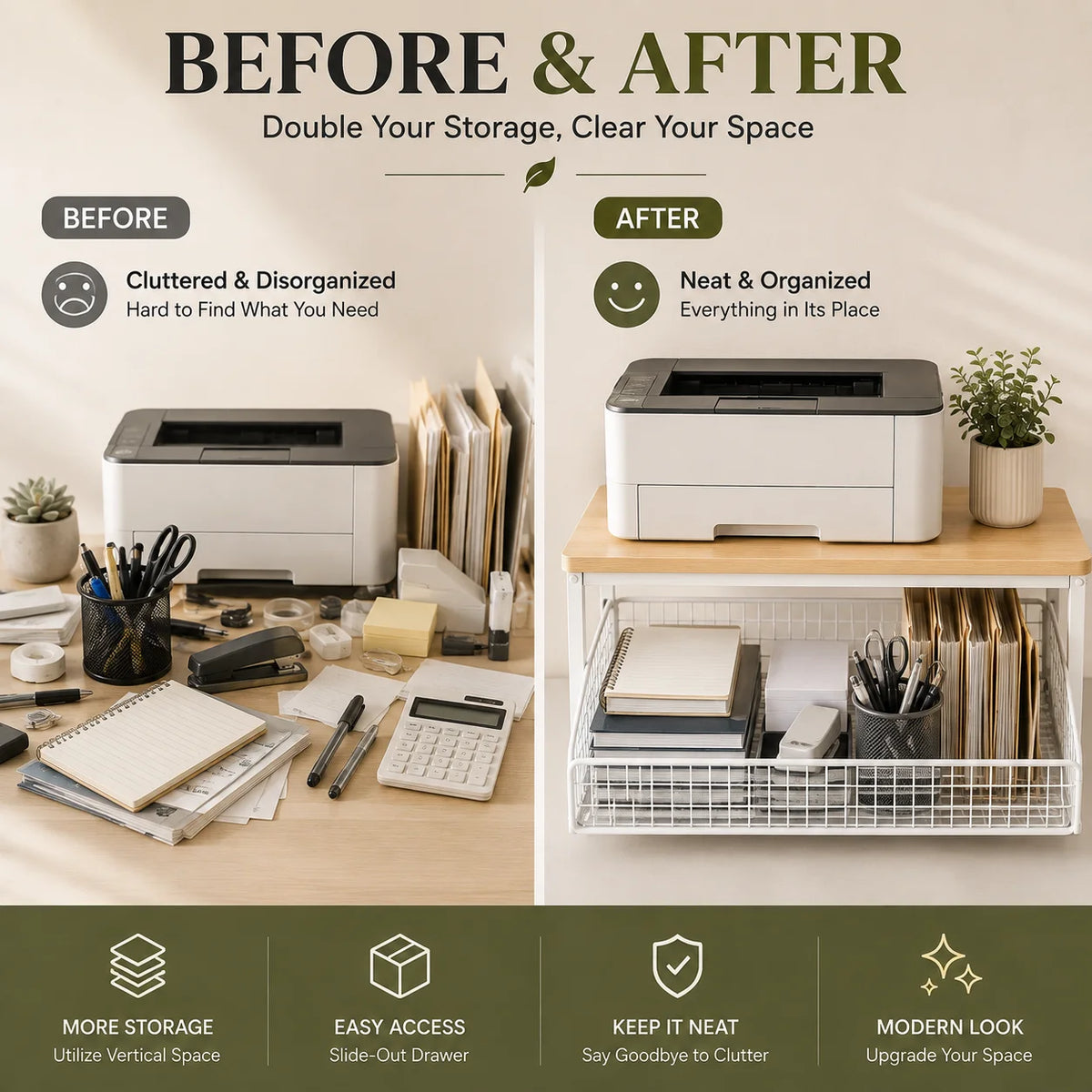 Kitchen Microwave Stand With Drawer Organizer