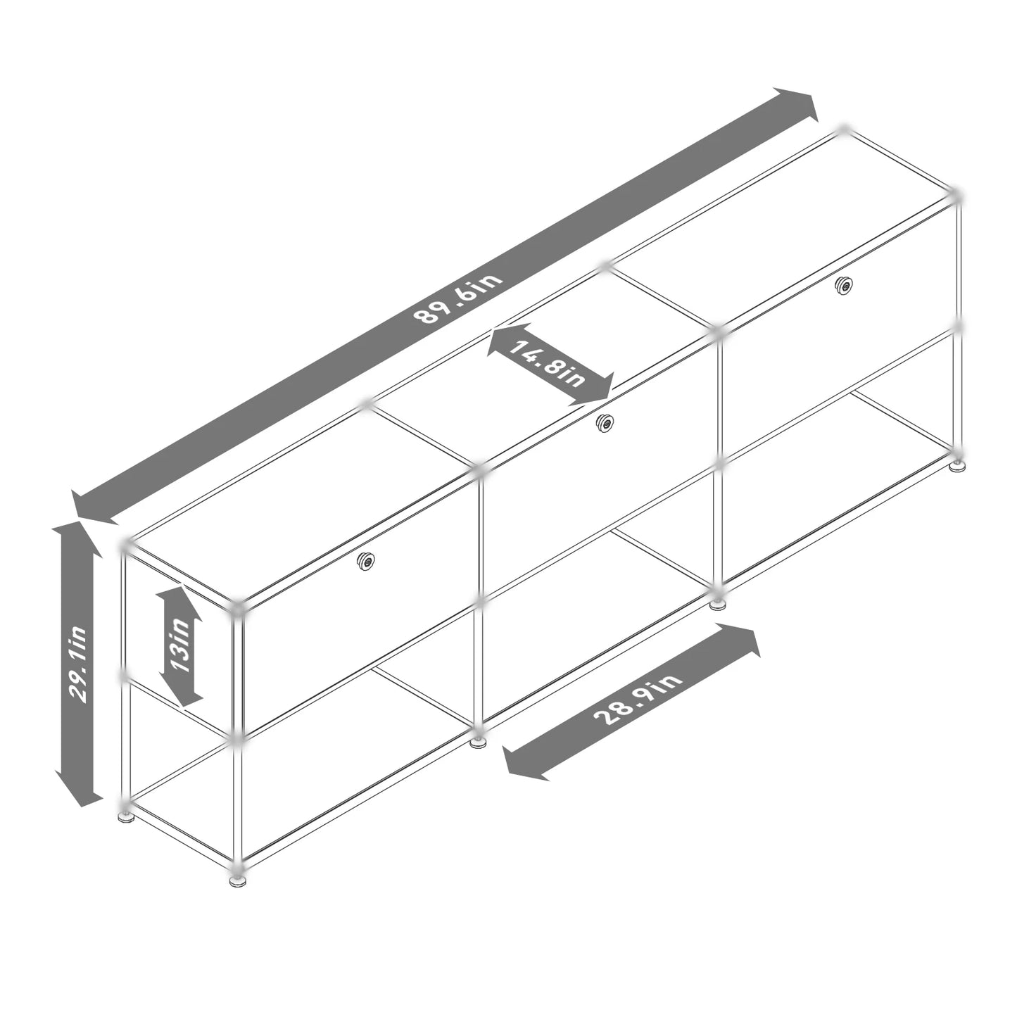 Modern Stainless Steel Storage Cabinet TV Stand