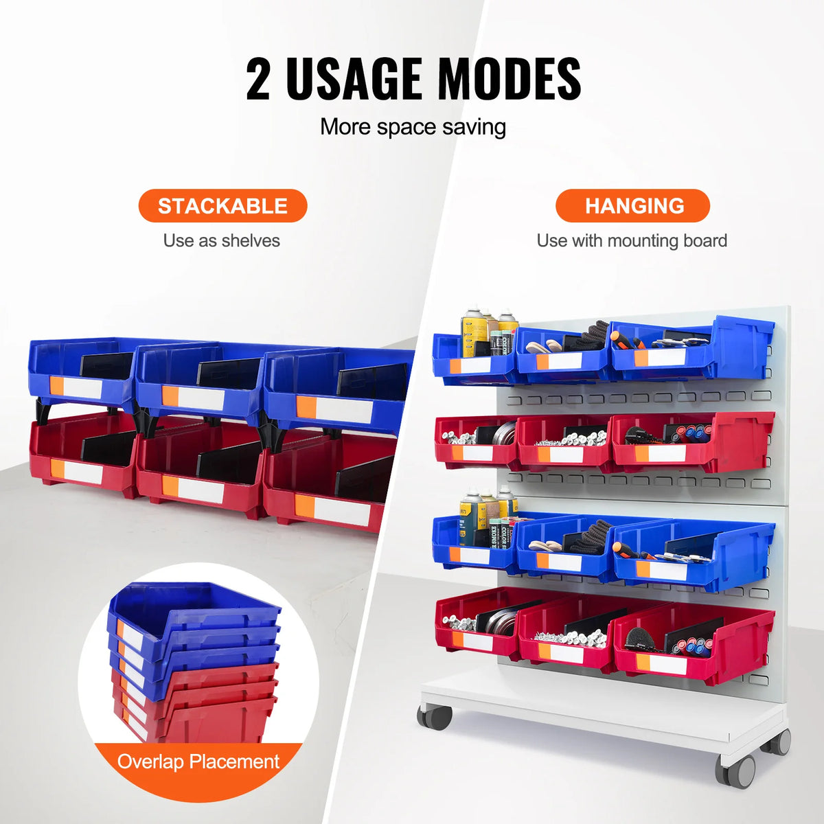SucceBuy Stackable Hanging Wall Storage Organizer Bins