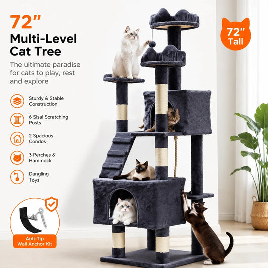 Cat Tree For Large Cats With Condos And Sisal Posts
