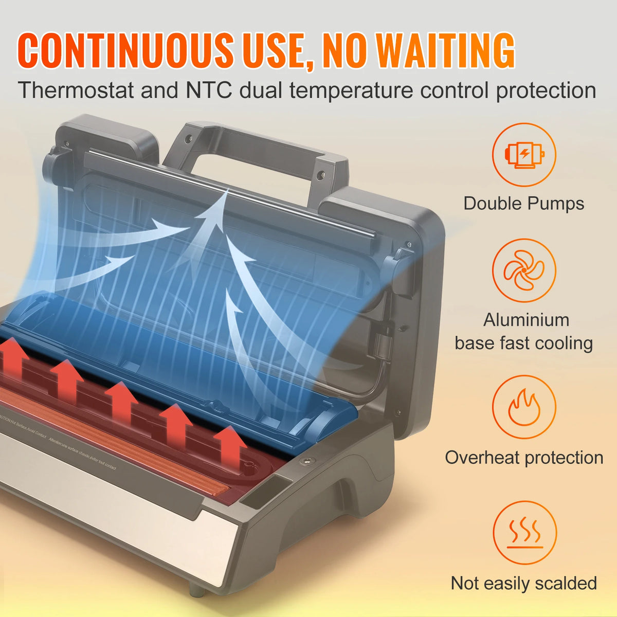 SucceBuy Vacuum Sealer 130W 90KPa With Free Vacuum Bags