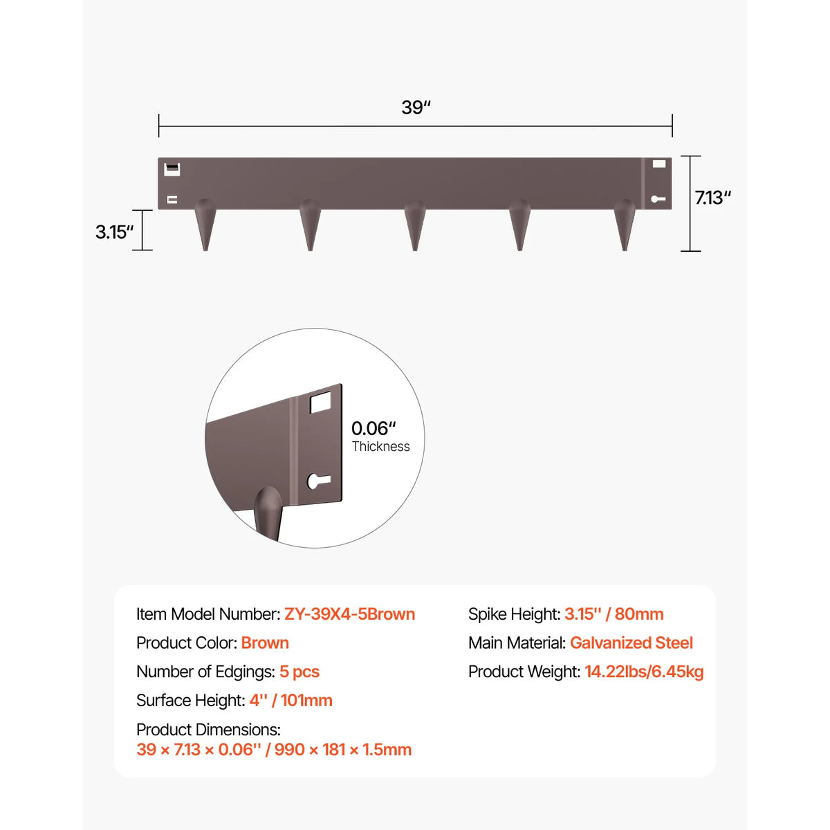 Galvanized Steel Landscape Edging for Garden and Lawn