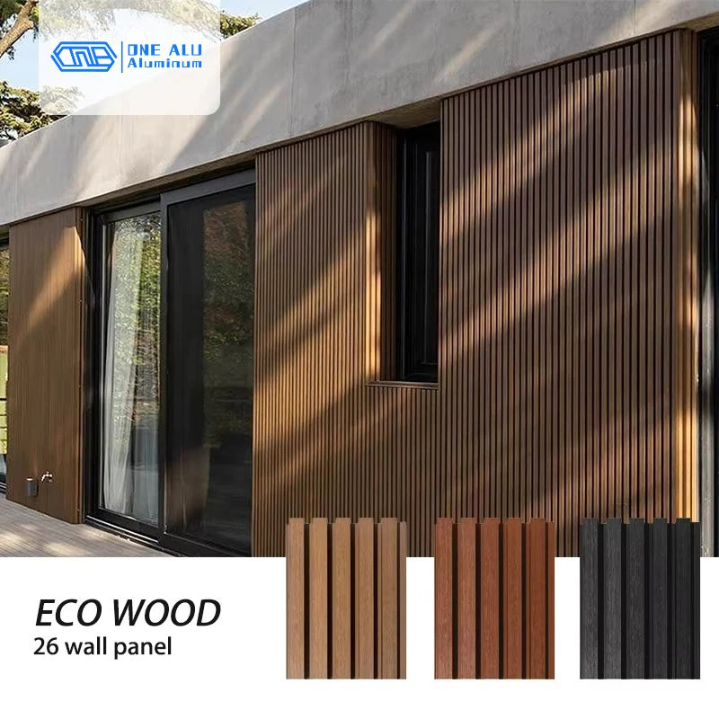 Waterproof WPC Louver Wall Panel Outdoor Cladding