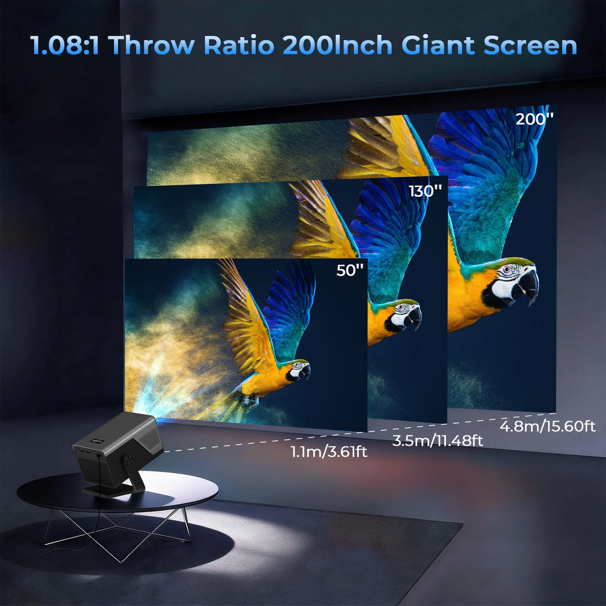 LynCast Auto Focus Android Projector