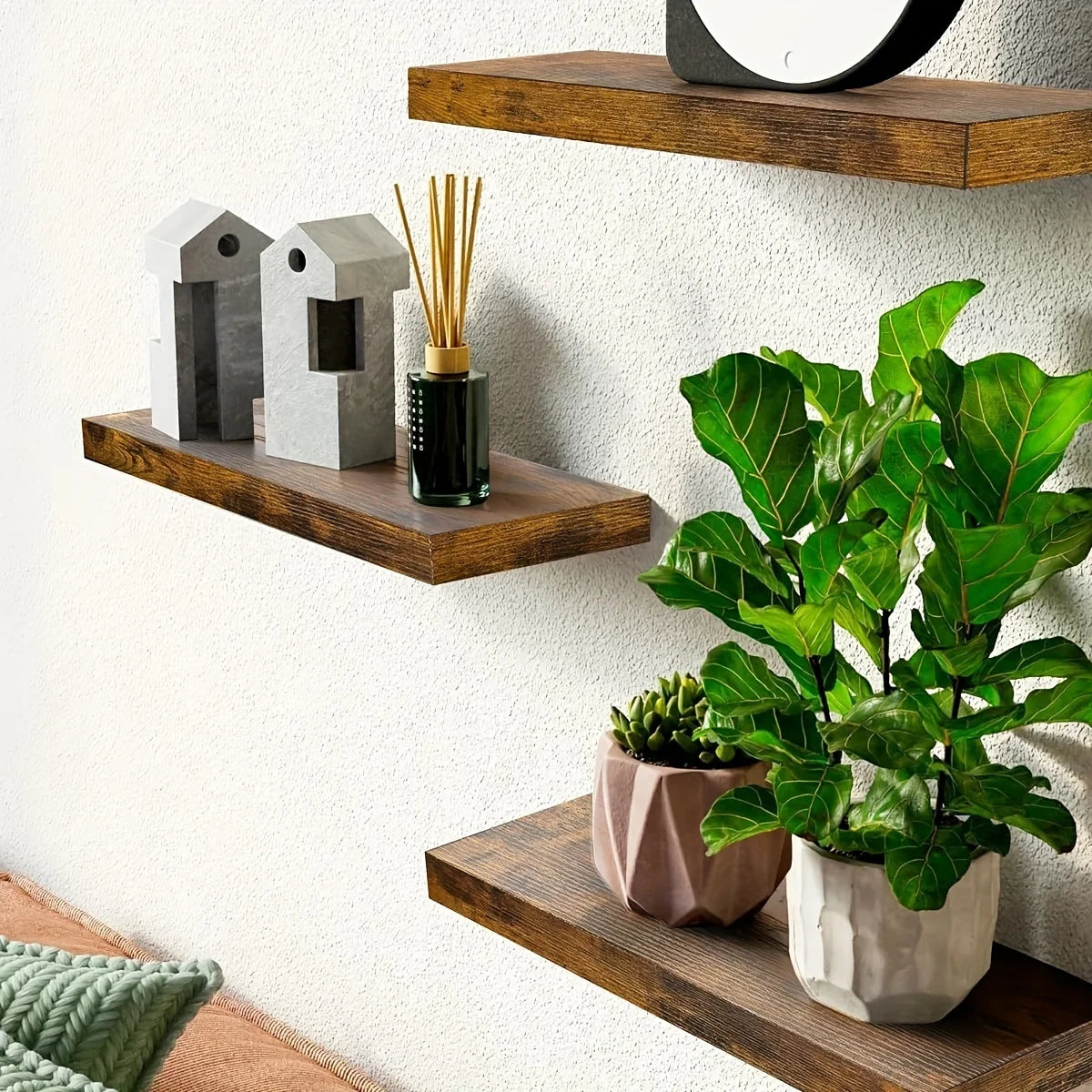 1pcs Wall Mounted Shelf Hanging on the Wall, a Bookshelf in the Living Room, a Straight Line Wall Hanging Behind the Sofa