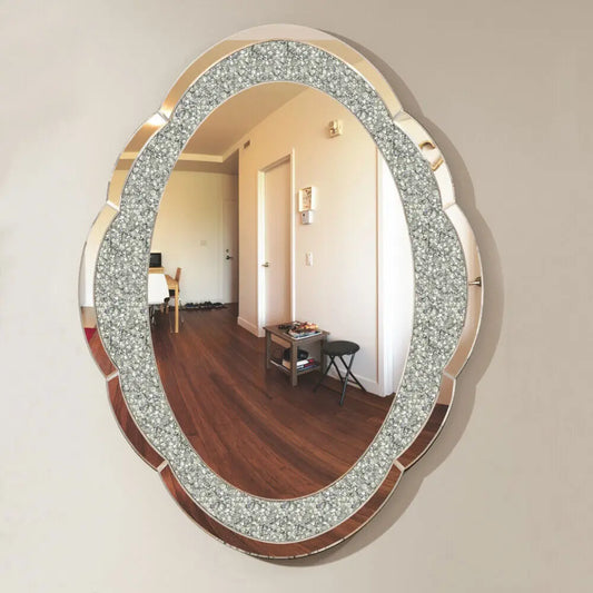 BORWART Crystal Arch Wall Mirror for Modern Decor