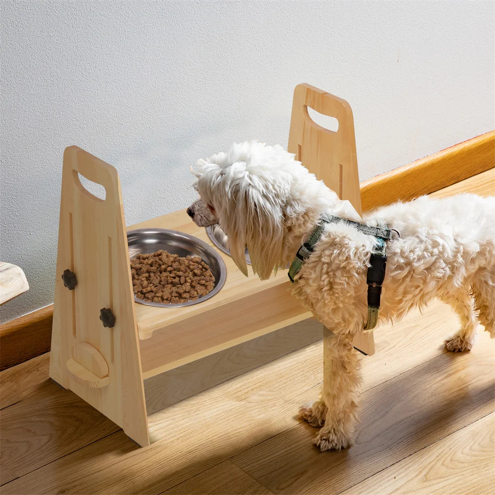 Height Adjustable Elevated Dog Bowl Stand For All Dogs