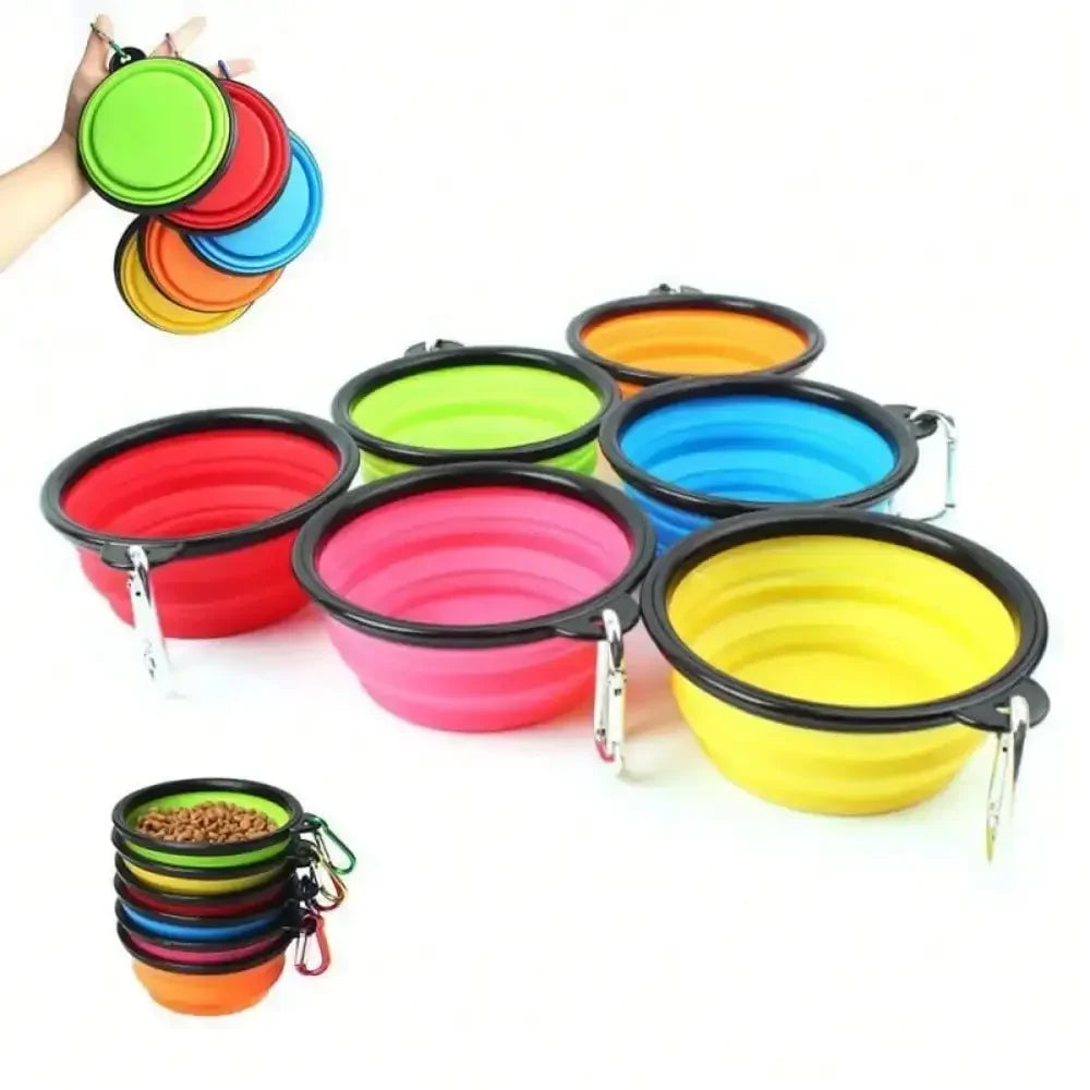 Folding Portable Pet Food And Water Bowl