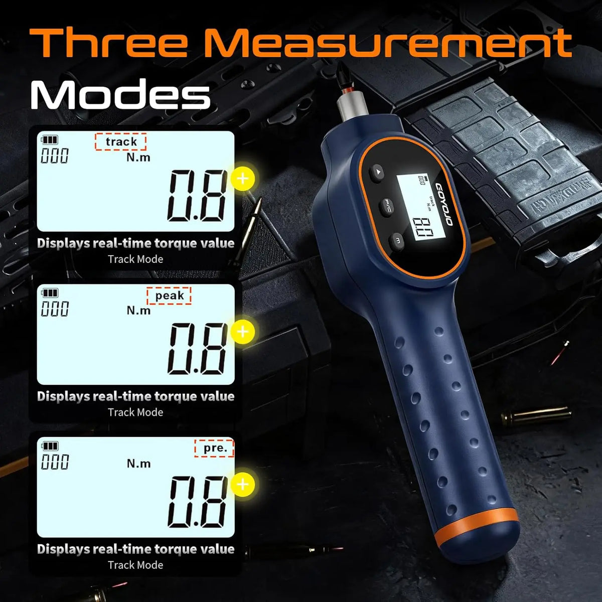 GOYOJO Digital Torque Screwdriver 7.08–70.8 In-lb / 0.8–8 Nm, 1/4' Adjustable Torque Screwdriver Set with Buzzer & Magnetic Bits, 999 Data Storage, for Gunsmithing, Electronics, and Mounting