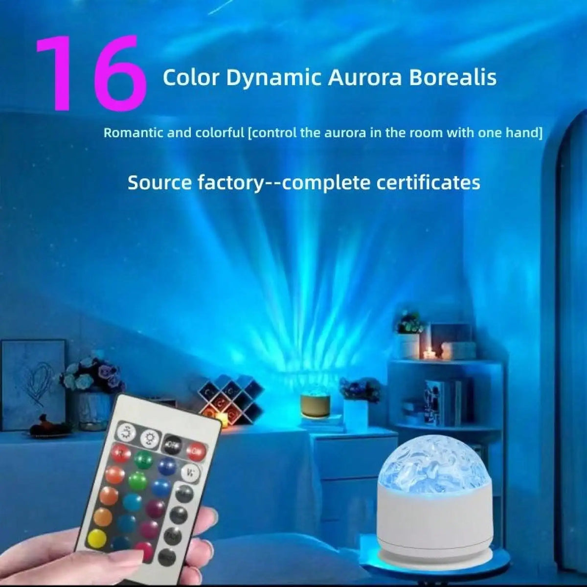 Rechargeable 3D Aurora Wave Projector With Remote