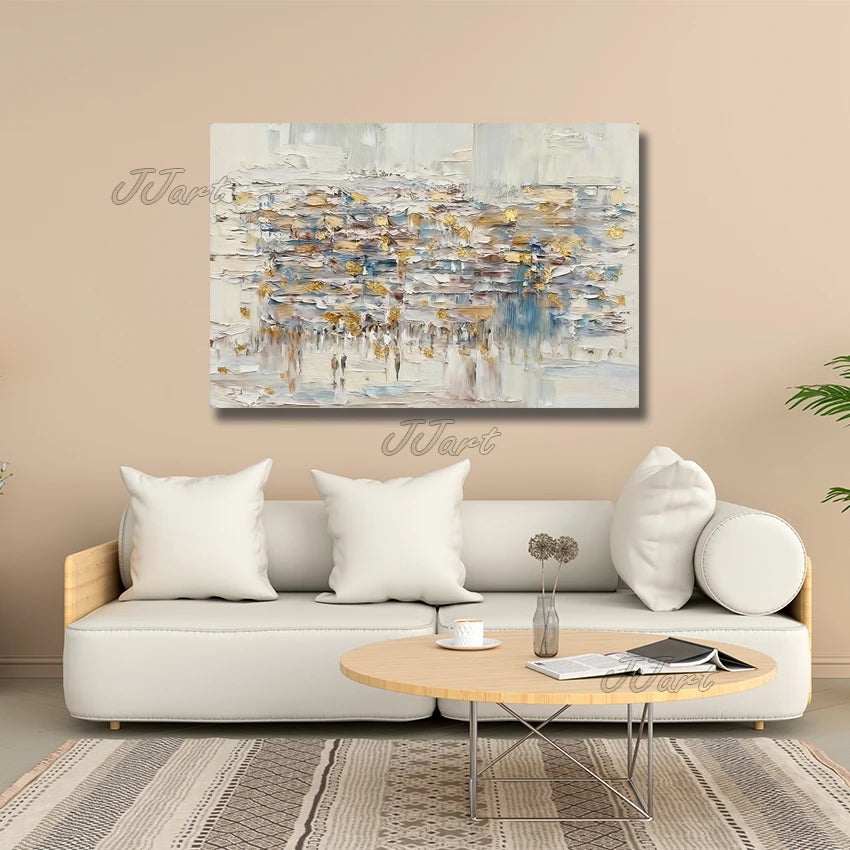 Original Western Wall Canvas Picture, Textured Jewish Canvas Wall Art, Unframed Jerusalem Kotel Wall Oil Painting, Hand-painted