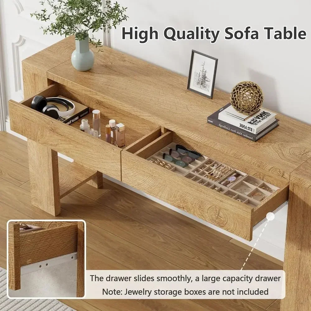 Sofa Table With Wooden Doors For Entryway And Living Room