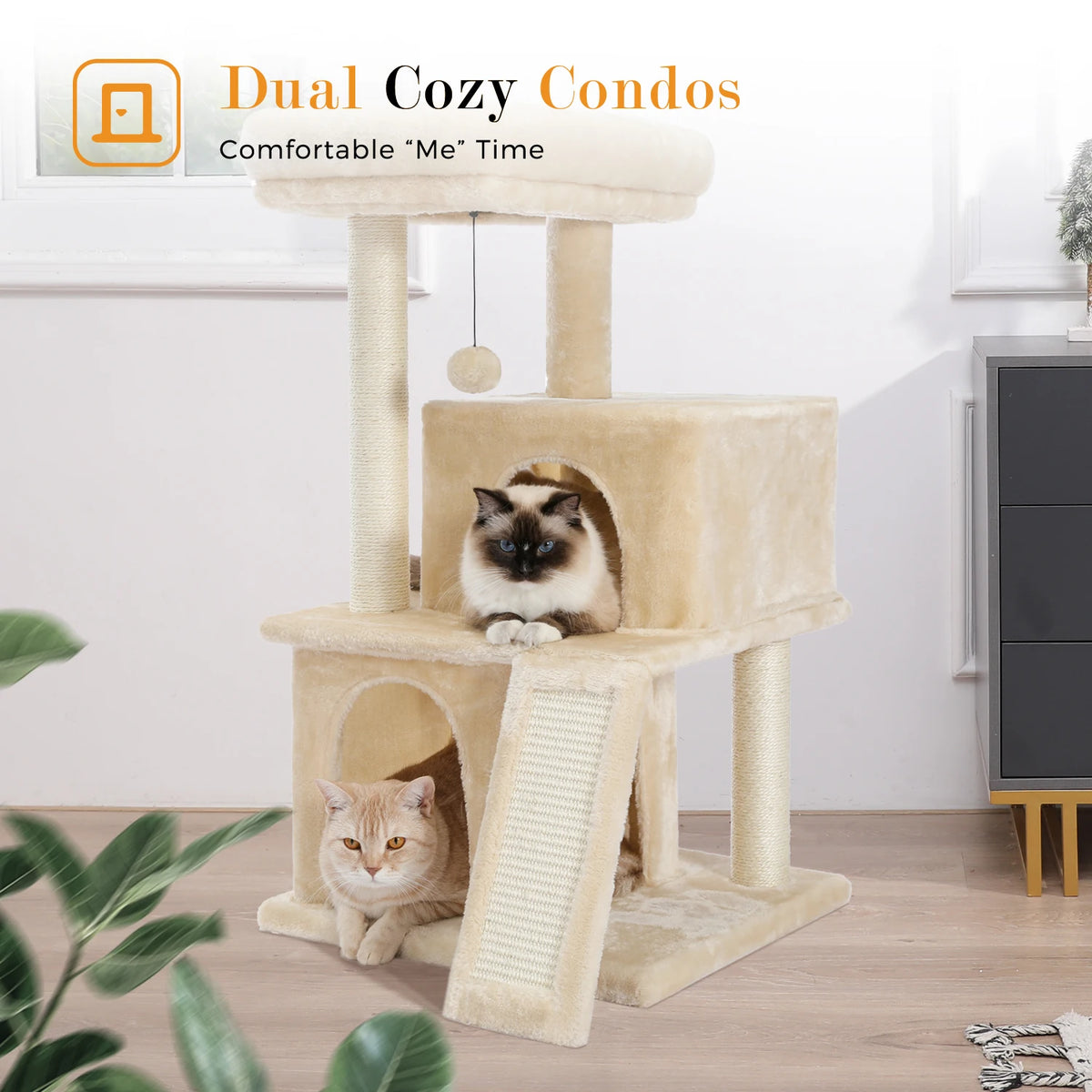 PAWZ Road 4 Tier Cat Tower With Sisal Scratcher