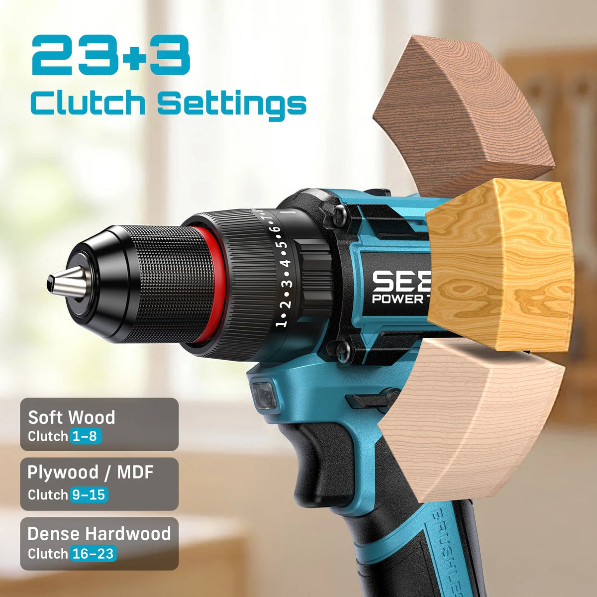 Seesii Brushless Cordless Drill And Impact Driver Kit