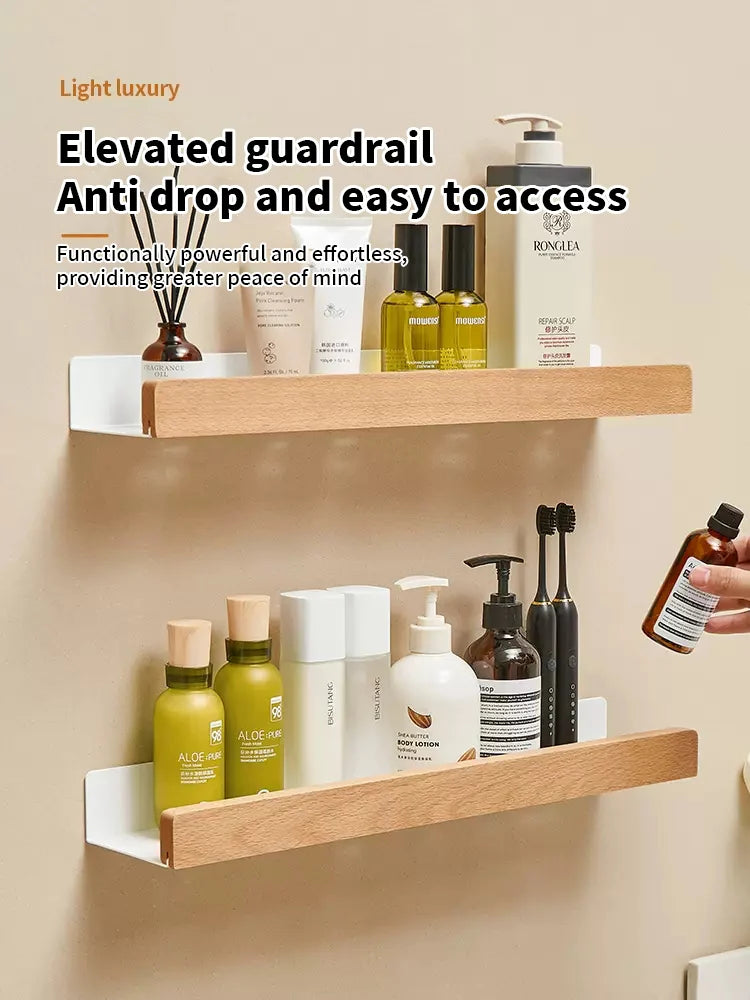 YUNJIEYA Aluminum Wall Mounted Bathroom Storage Shelf