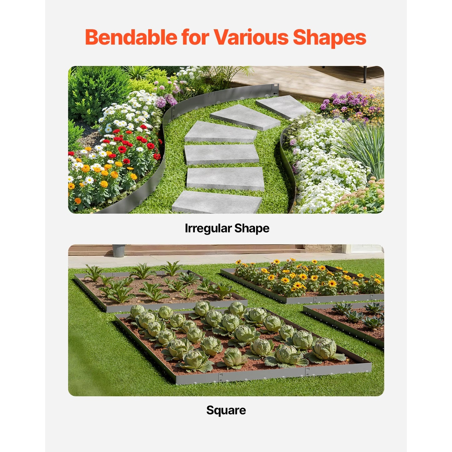 Galvanized Steel Landscape Edging for Garden and Lawn