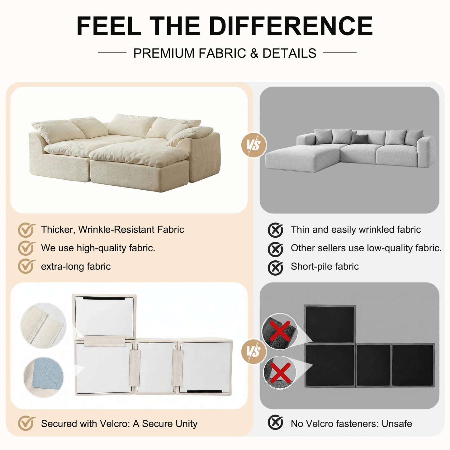 Yeflixvrau Modern Modular Sectional Sofa