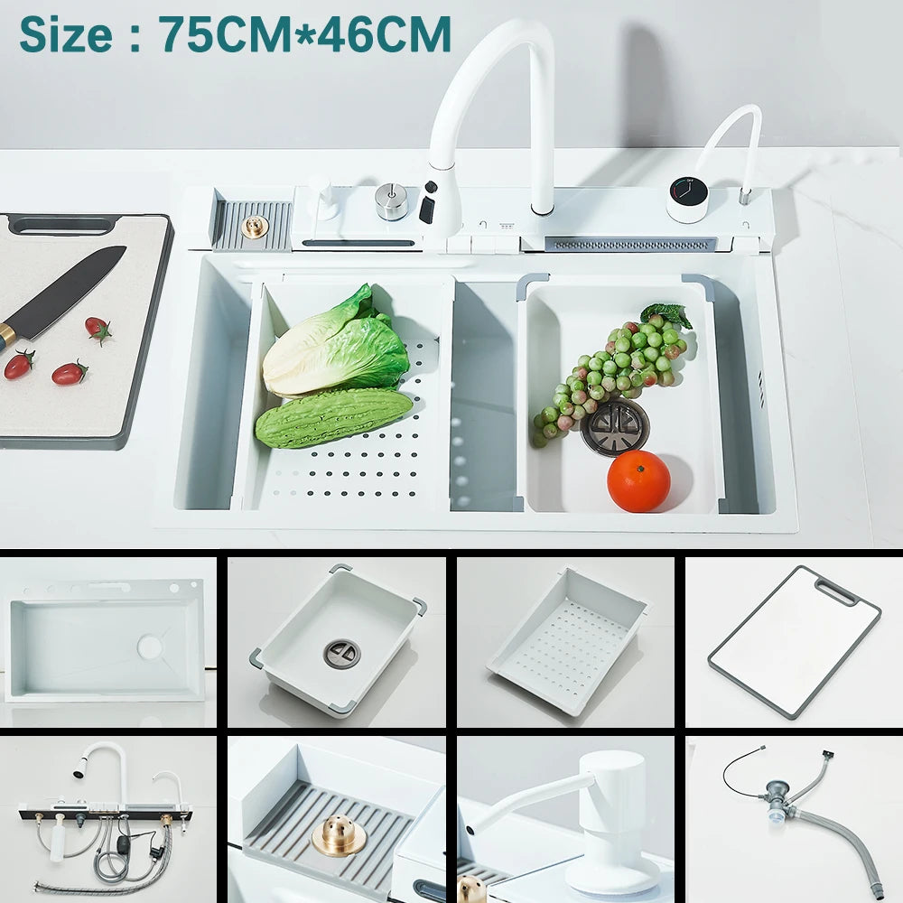 304 Stainless Steel Kitchen Waterfall Sink Undermount