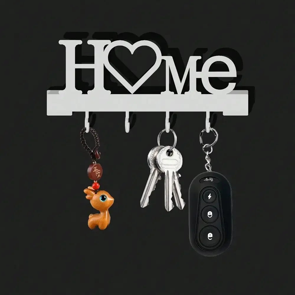 Heart Shape Key Holder Wall Mounted Organizer With Hooks
