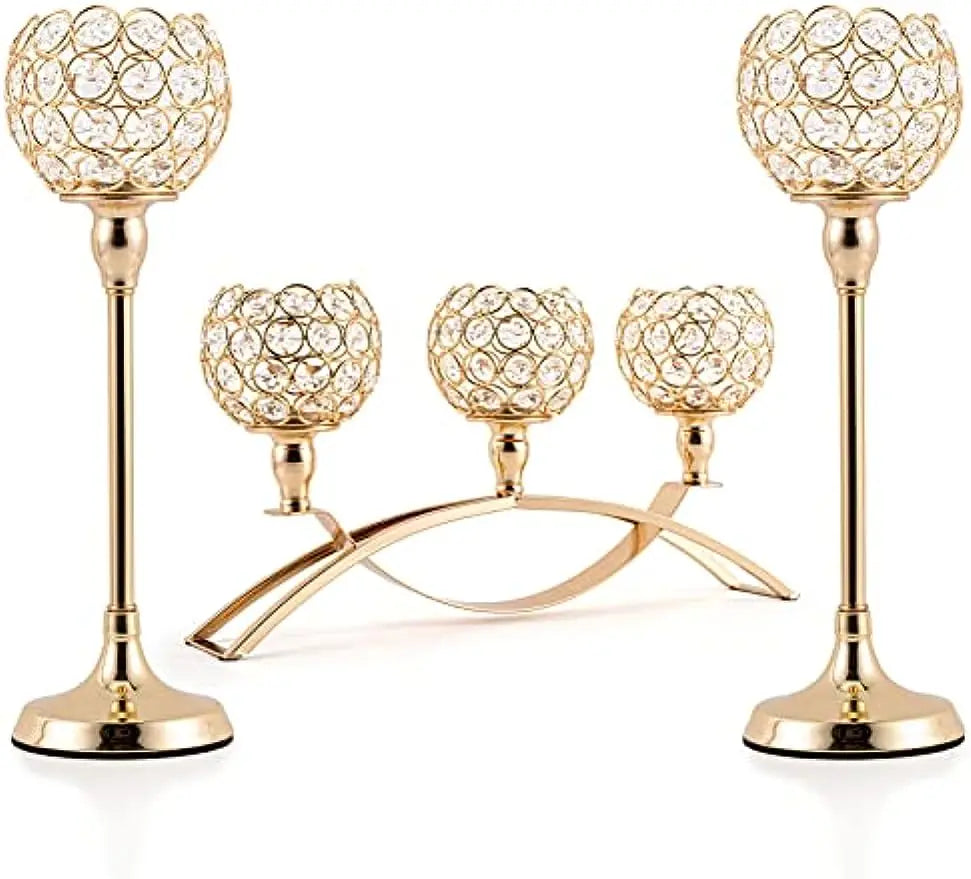 Vincigant 3 Arm Metal Tealight Candle Holder Stand