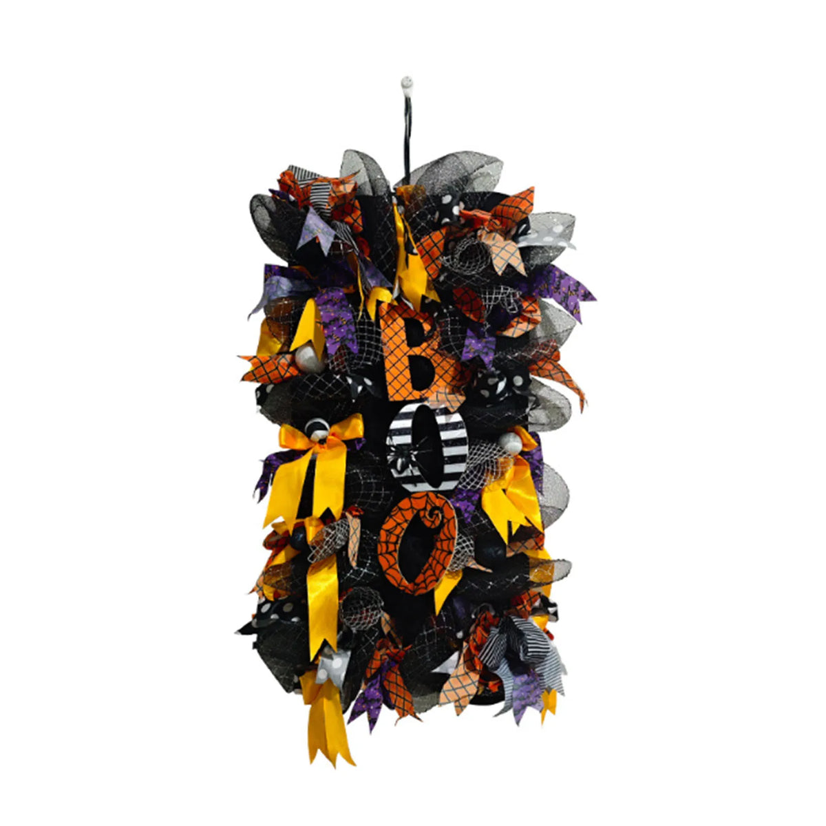 Halloween Spooky Pumpkin Spiderweb Wreath for Door Decor