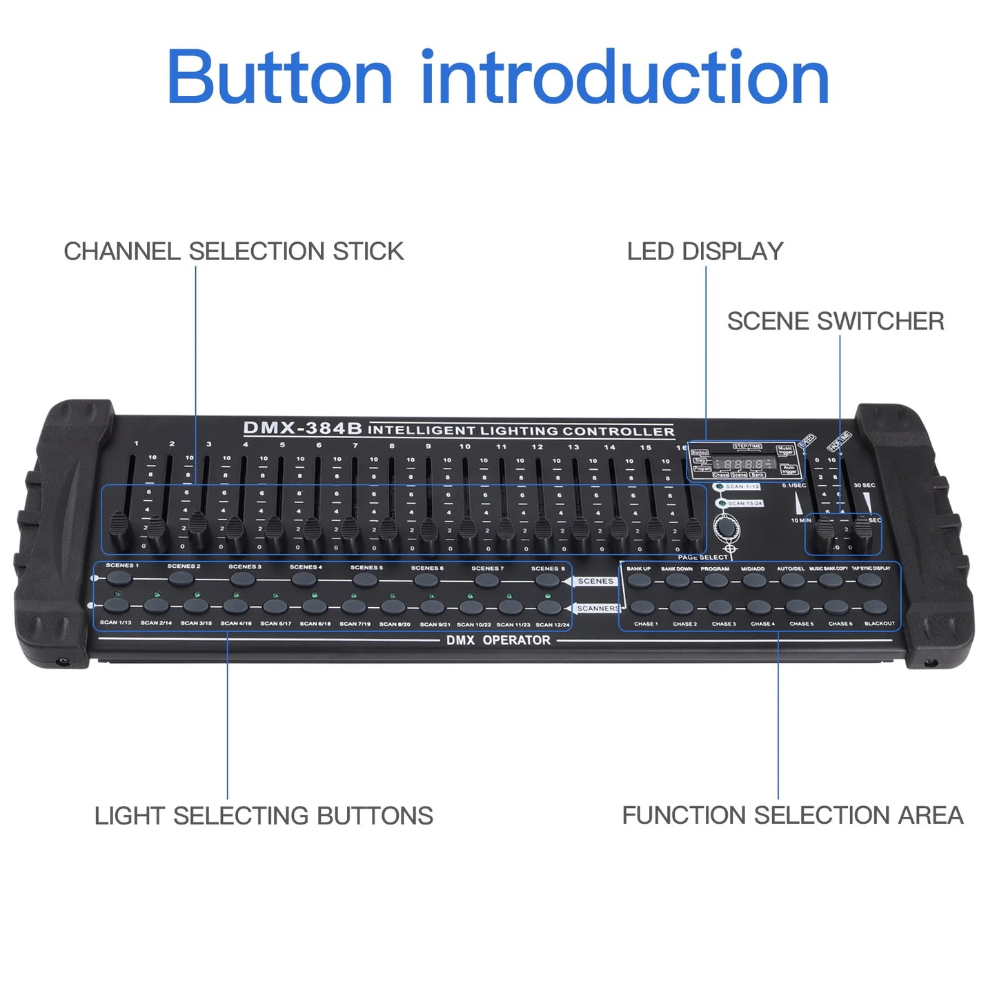 Fieryzeal 384 Channel DMX512 Stage Lighting Controller