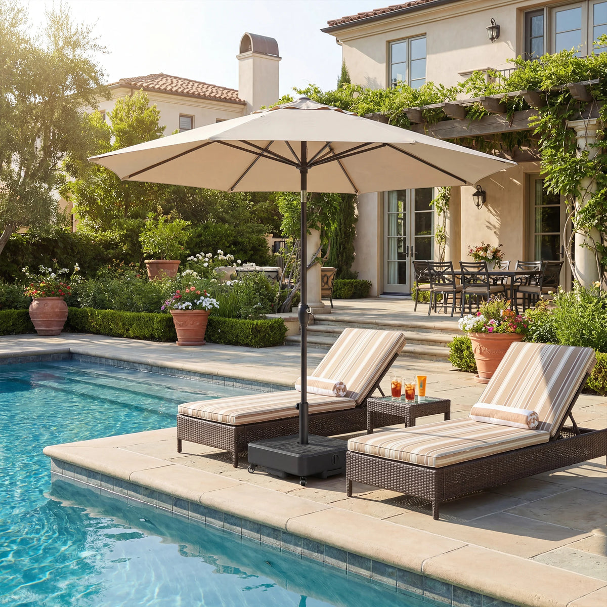 Outsunny Rolling Heavy Duty Patio Umbrella Base