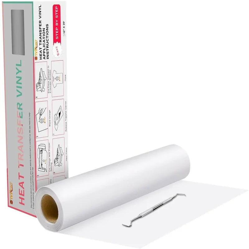 HTVRONT 12"X20ft/30x600cm Heat Transfer Vinyl Roll for T-shirt Garment Craft Heat Press DIY HTV Film For Printing Clothes Cricut