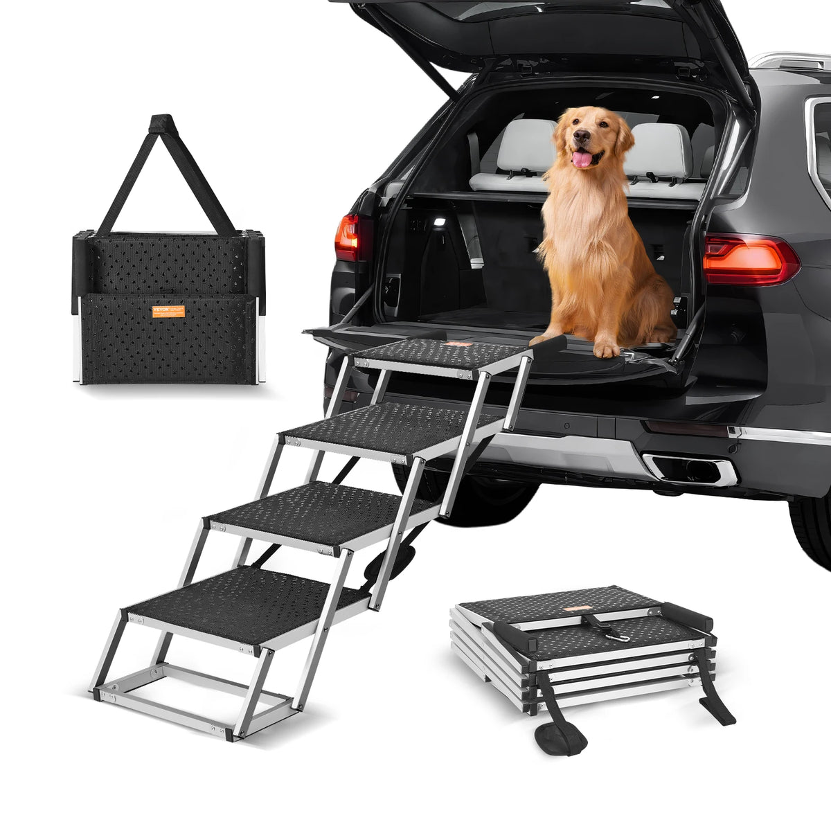 SucceBuy Folding Dog Car Steps For Pets