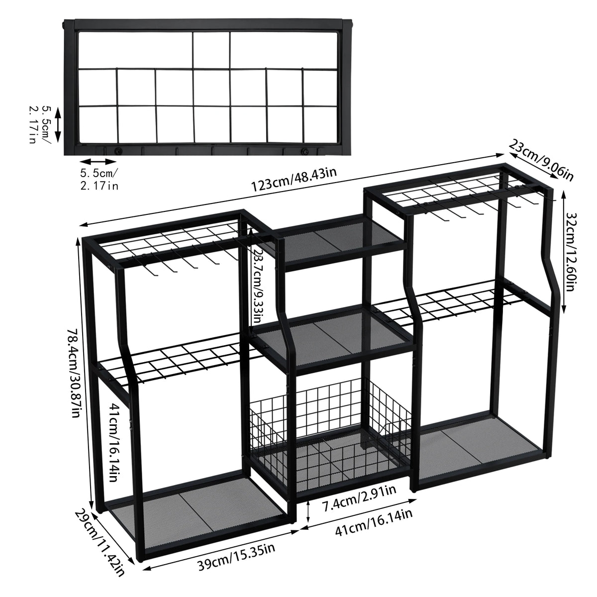 Freestanding Garden Tool Rack for Garage Storage Organizer