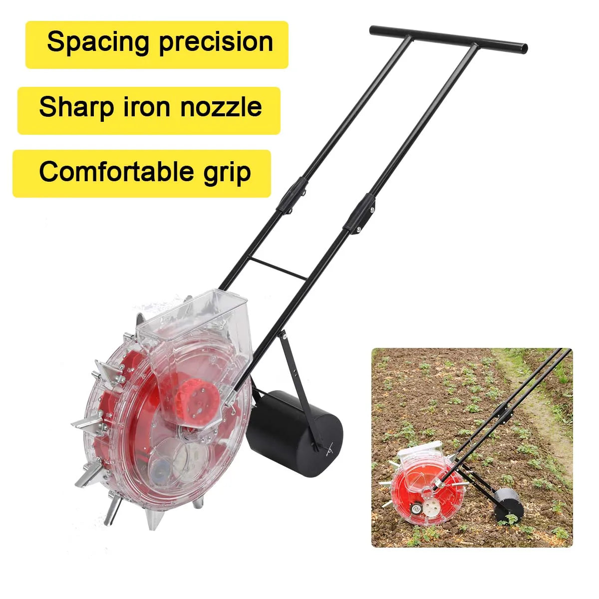Hand Push Roller Seeder And Fertilizer Applicator