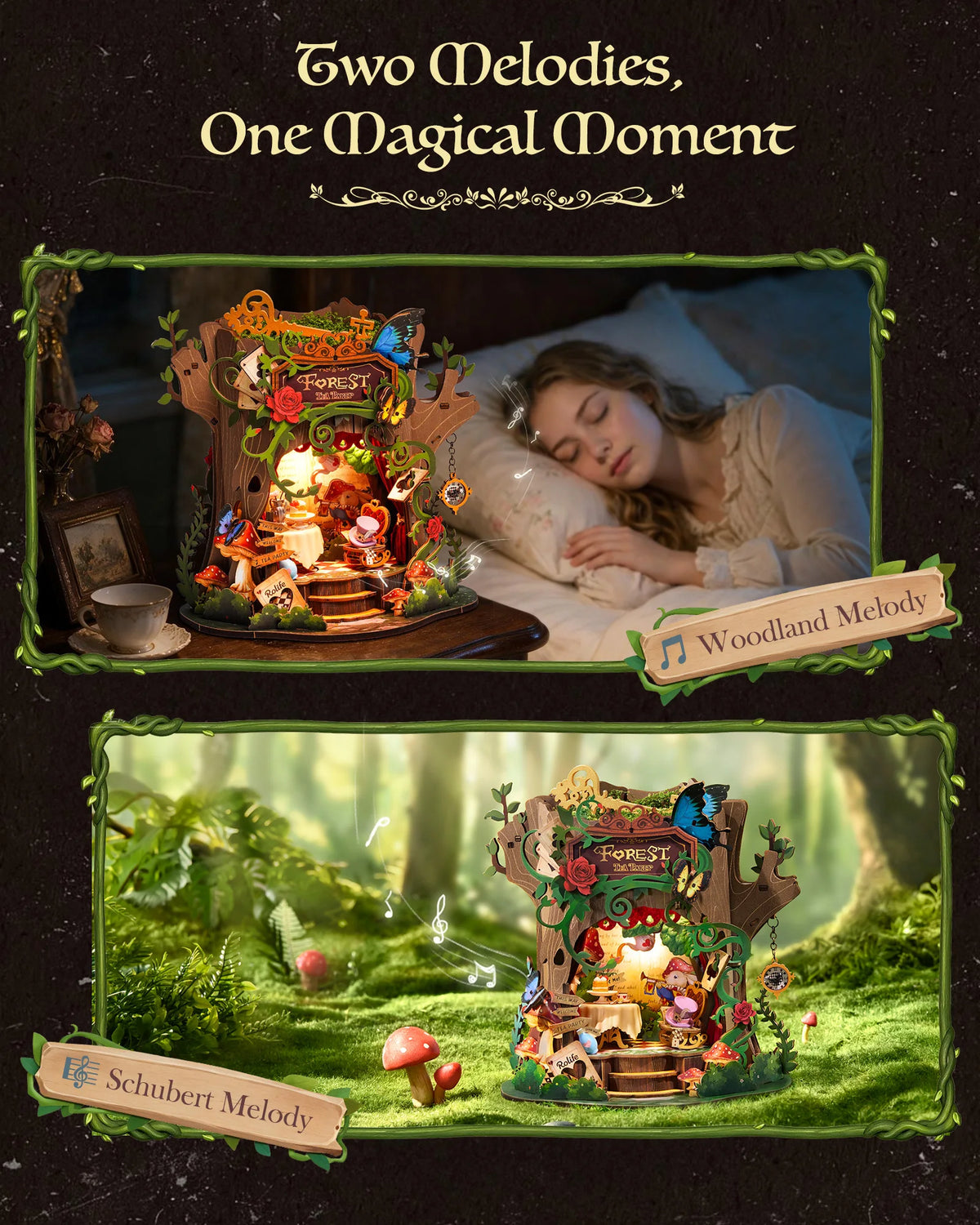 Rolife Forest Tea Party 3D Wooden Music Box Kit