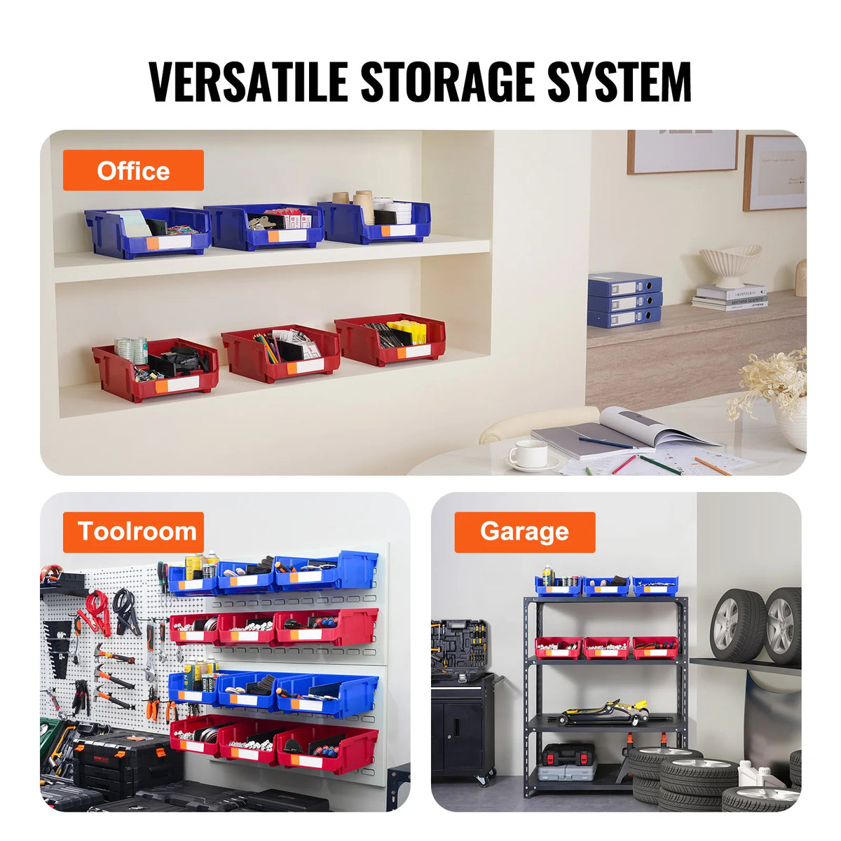 SucceBuy Stackable Hanging Wall Storage Organizer Bins