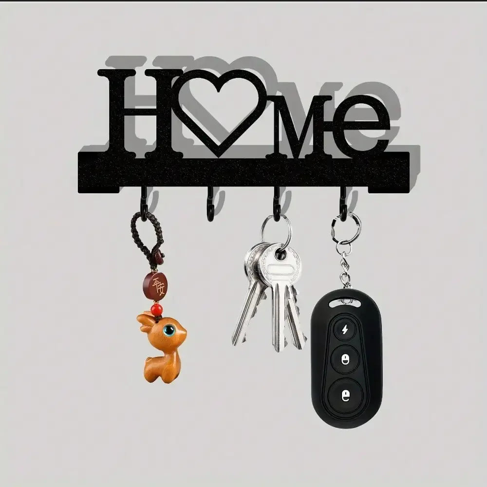 Heart Shape Key Holder Wall Mounted Organizer With Hooks