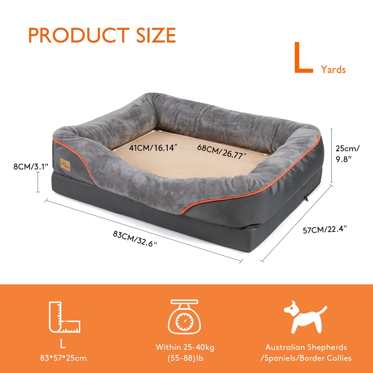 Bingopaw Dog Bed With Waterproof Removable Washable Cover